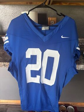 Nike Blue V-Neck Football Jersey with White Number 20